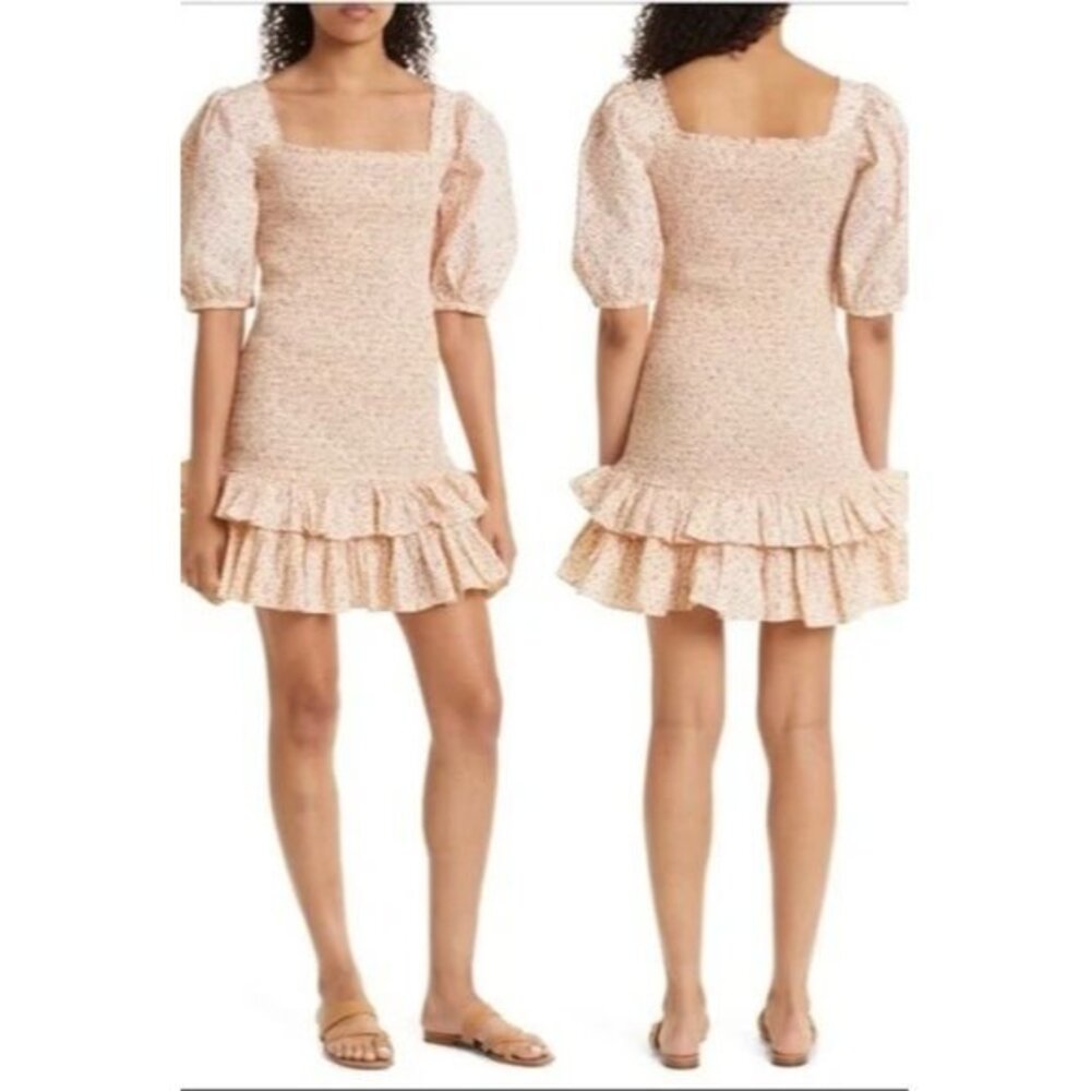 ByTiMo Smocked Poplin CORAL Dress Size M